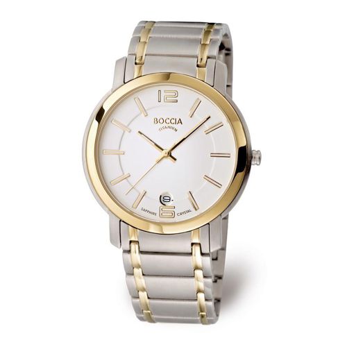 BOCCIA Titanium Two-tone Lightweight Watch w/Sapphire Crystal - 3552-03