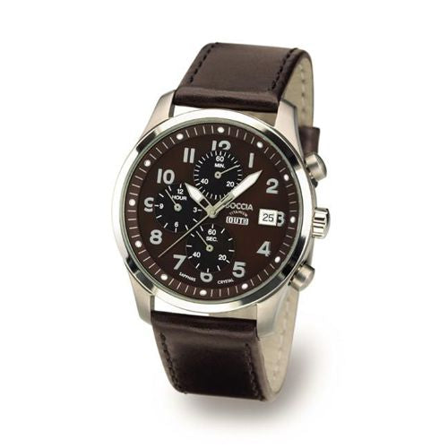 BOCCIA Titanium Brown Dial and Band Chronograph w/Sapphire Crystal - 3780-02