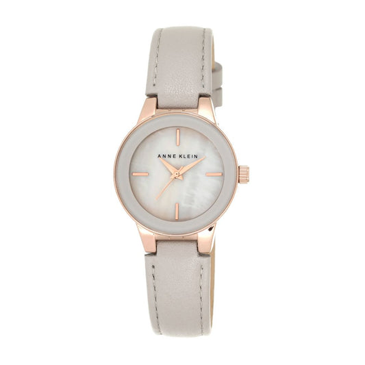 ANNE KLEIN Taupe Leather and Rose Gold Case Modern Watch - AK-2032RGTP