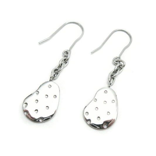 STEELX Cubic Zirconia Dotted Kidney Dangle Hook-style Earrings - ER119