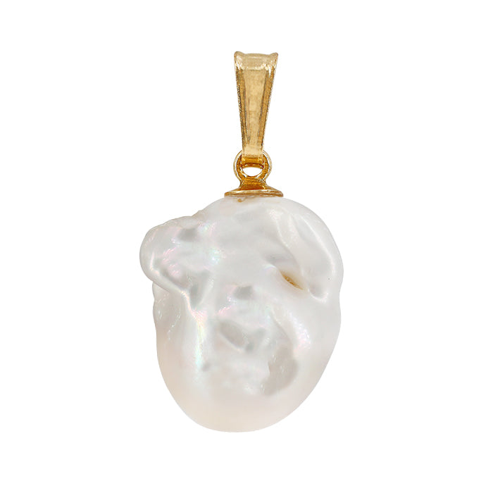 Extra-large Baroque Free-form One-of-a-kind Pearl Pendant - Goldfilled