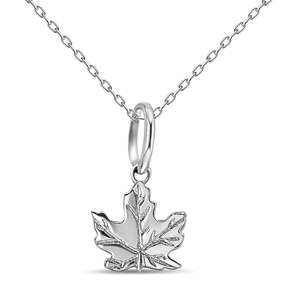 Detailed Maple Leaf Pendant Pendant - Sterling silver (with or without plating) - Medium
