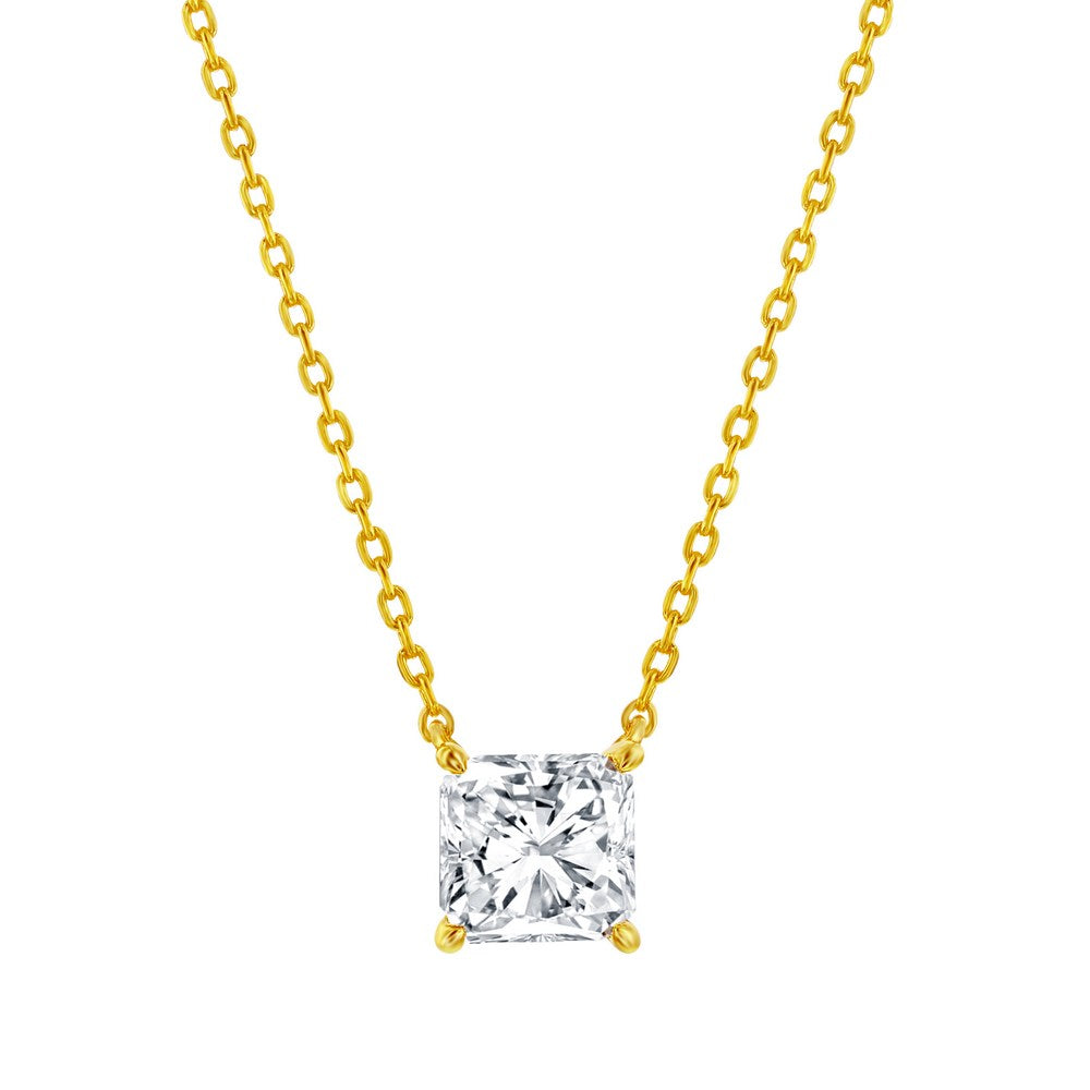 Sterling Silver & Princess Cut CZ Necklace and Earring SET - SET611 or SET612