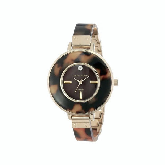 ANNE KLEIN Round Tortoise Shell Bangle-style Watch - AK-1424BMTO