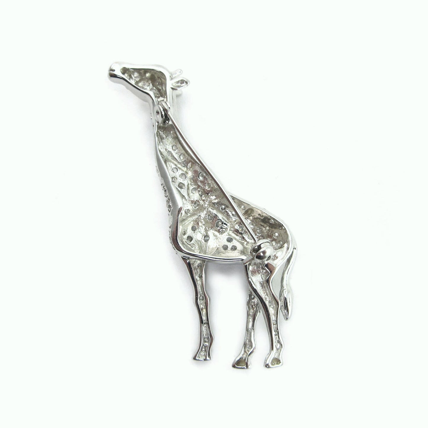 Unique Sterling Silver and Cubic Zirconia GIRAFFE Pin