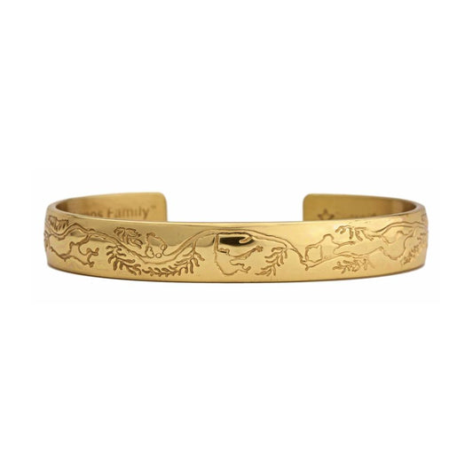 Chimp Family Brass Sergio Lub Cuff Bracelet - Jane Goodall - JG1M