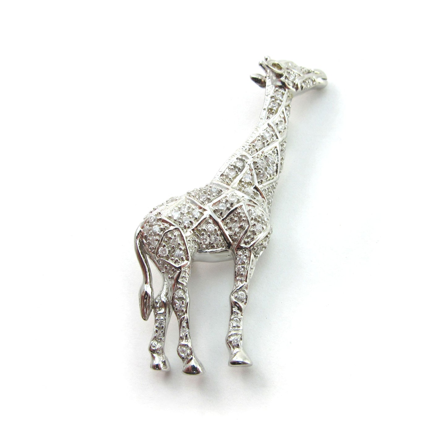 Unique Sterling Silver and Cubic Zirconia GIRAFFE Pin