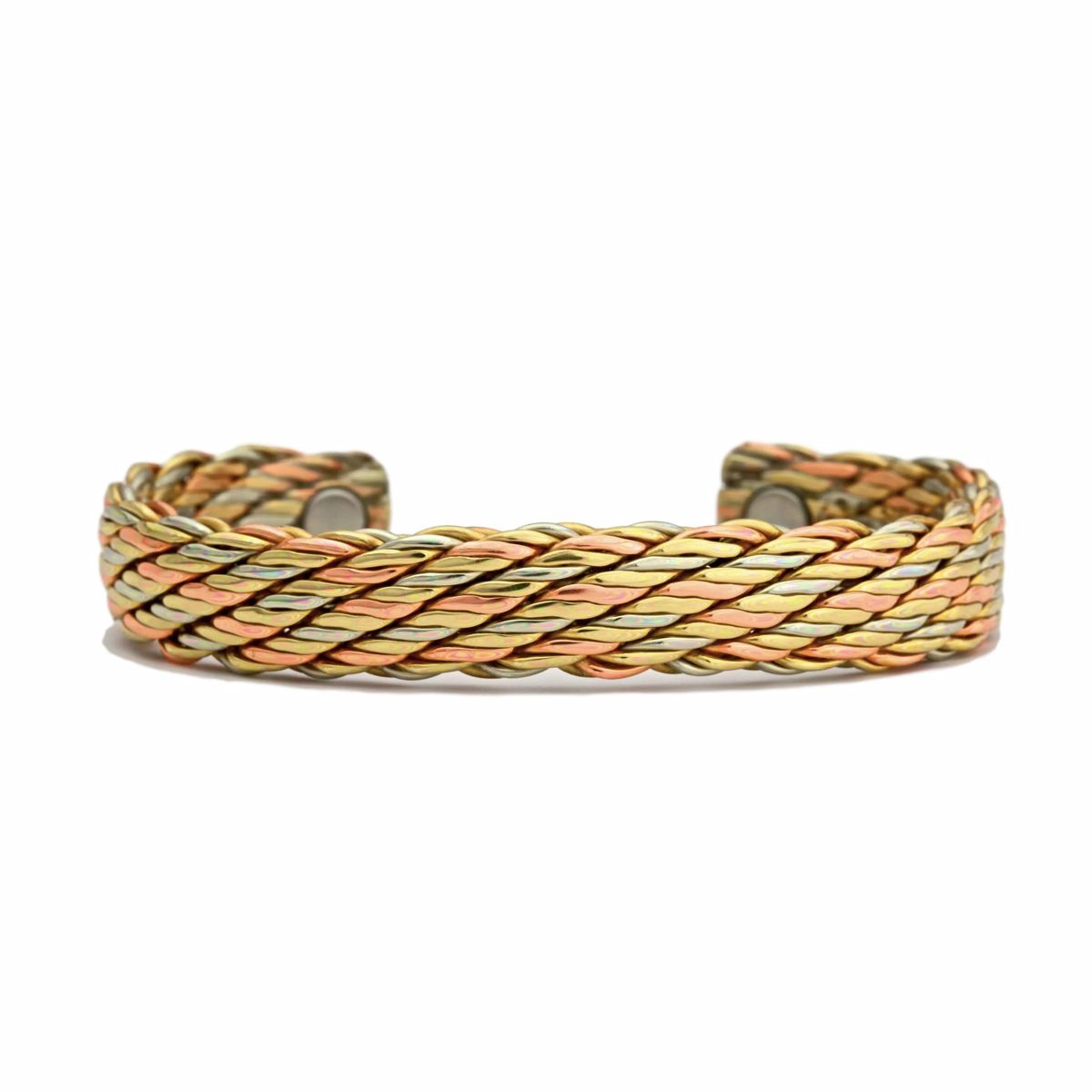 Life's Tapestry Tri-metal Woven Copper Bracelet w/Magnets #783