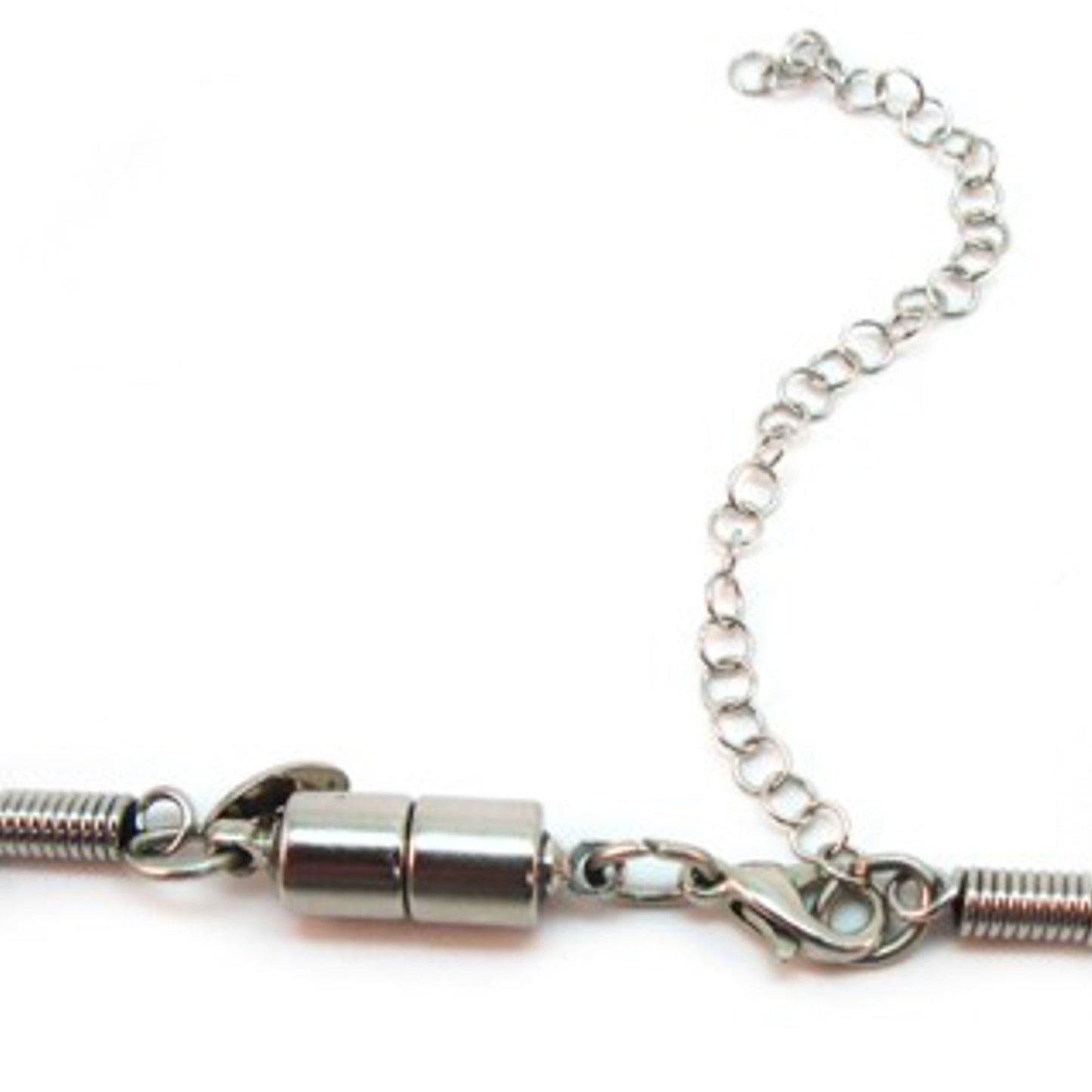 Grey Cats Eye Two-tone Necklace with Magnetic Clasp by Christophe POLY