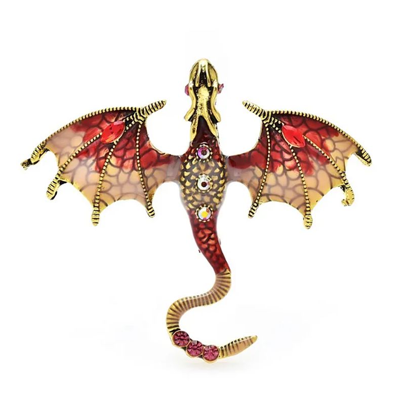 Dragon Brooch with Loop on Back - Colourful Dragons Pin/Pendants