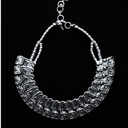 Hammered Rectangles - Collar Necklace by Seraglio Accessories
