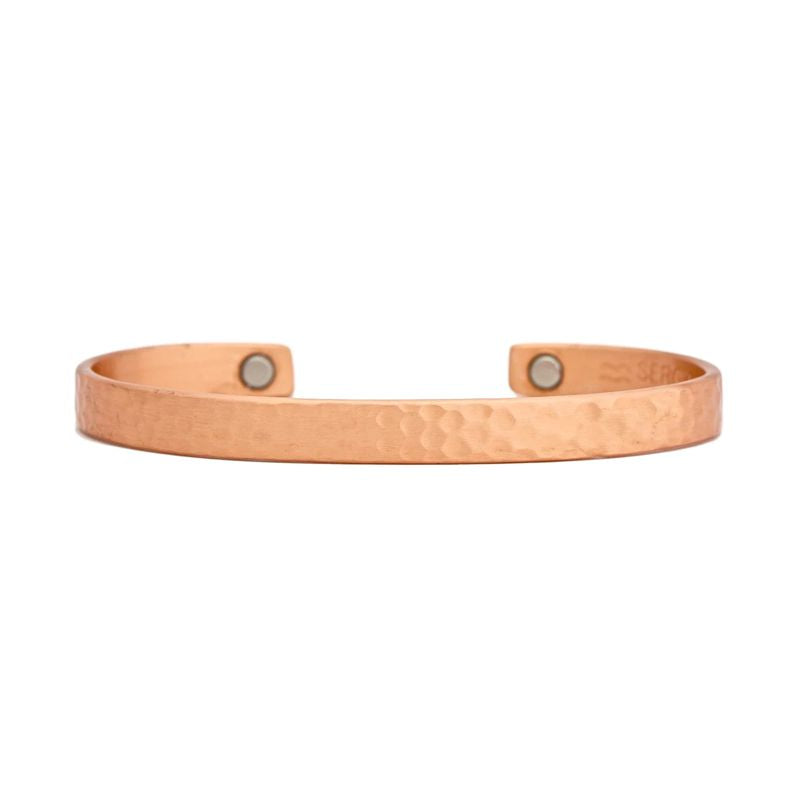 Textured Copper Band Cuff Bracelet w/Magnets - Brushed - Sergio Lub #553