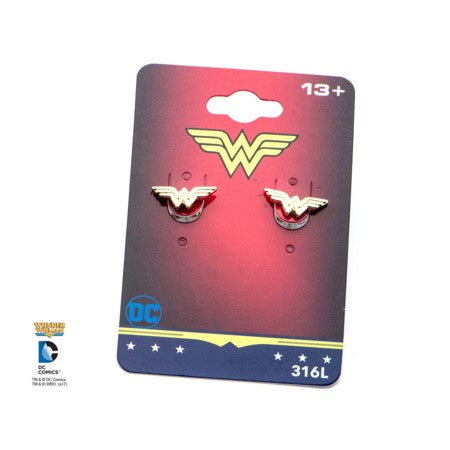 INOX Wonder Woman Justice League Gold-plated Stainless Steel Stud Earrings - WWMNER01