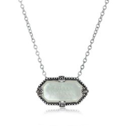 Mother of Pearl Necklace with Marcasite - 01N580SHM