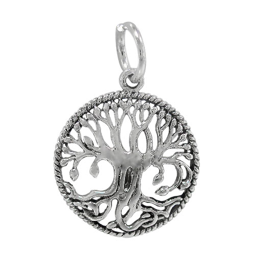 Small Sterling Silver Tree of Life Pendant - Click Image to Close