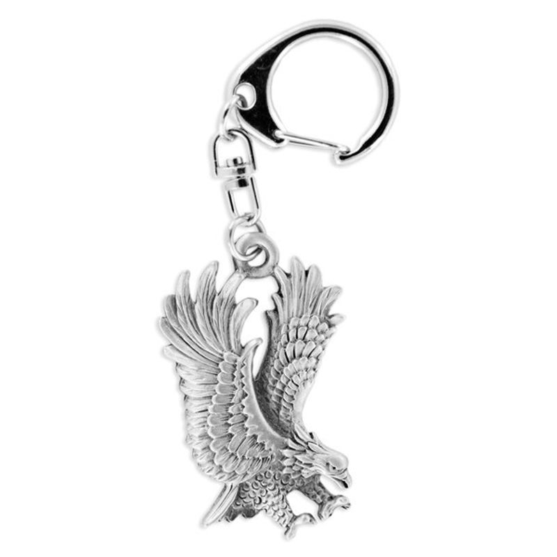 Eagle in Flight Pewter Key Ring - 8703KP - Click Image to Close
