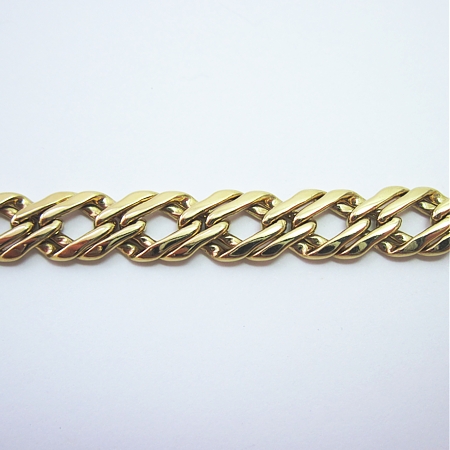 Chevron - 18kt Layered Chain by the Inch - Click Image to Close