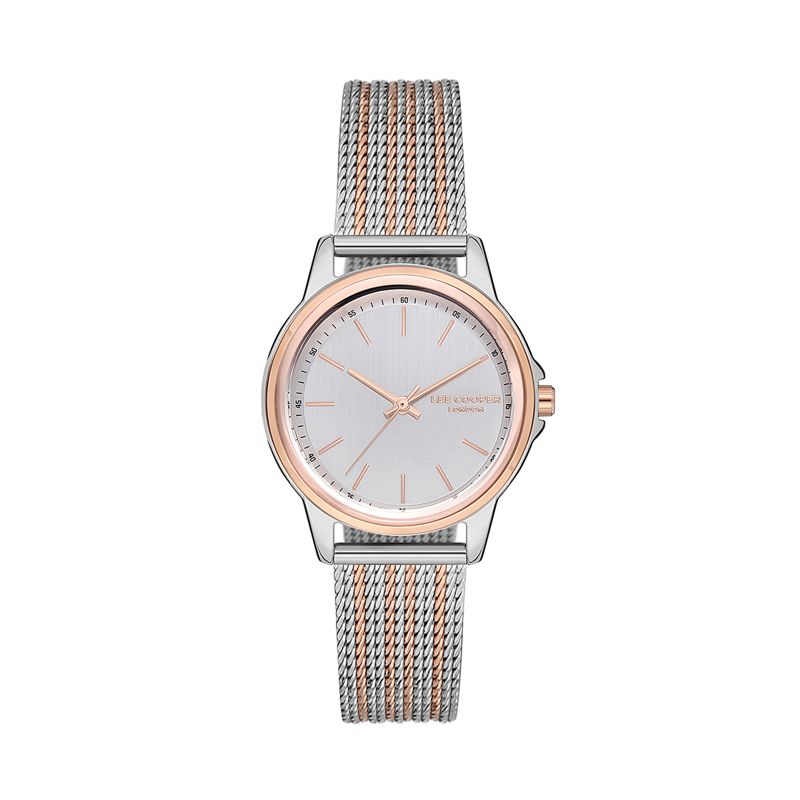Lee Cooper Ladies Watch - Silver and Rose Gold - LC07130.530 - Click Image to Close