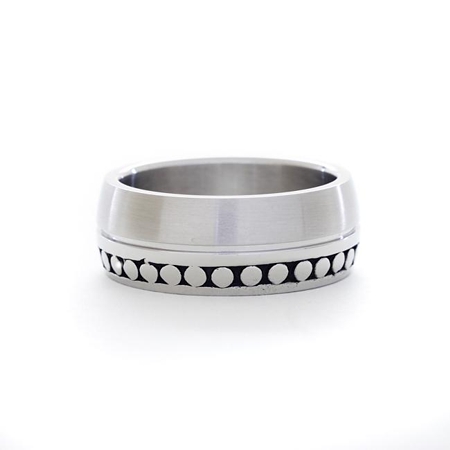 Stainless Steel STEELX Band w/Dotted Edge - R375 - Click Image to Close