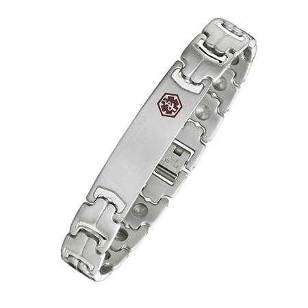 Medical ID Bracelet - Stainless Steel w/Magnets - SB660MED - Click Image to Close