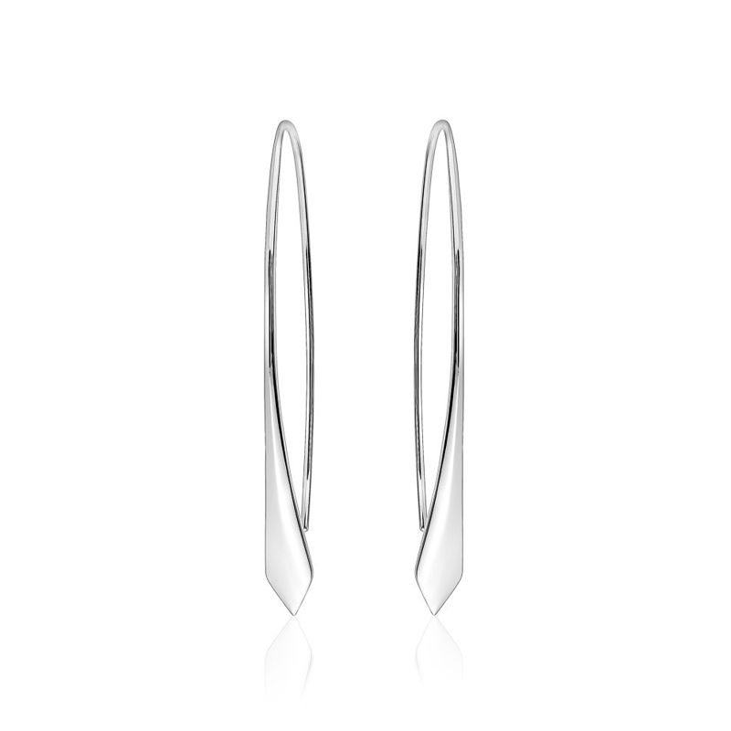 Sterling Silver Modern Delphinus 'Point' Earrings - DS-E111 - Click Image to Close