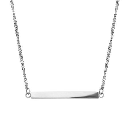 Stainless Steel Plain Bar Necklace - SSP282NK1 - Click Image to Close