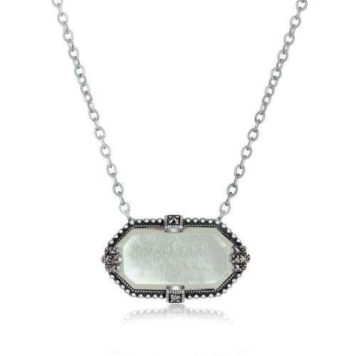 Mother of Pearl Necklace with Marcasite - 01N580SHM