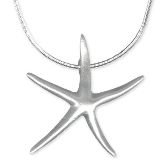 Large Pewter Starfish Necklace by Chelsea Pewter - 3947NP