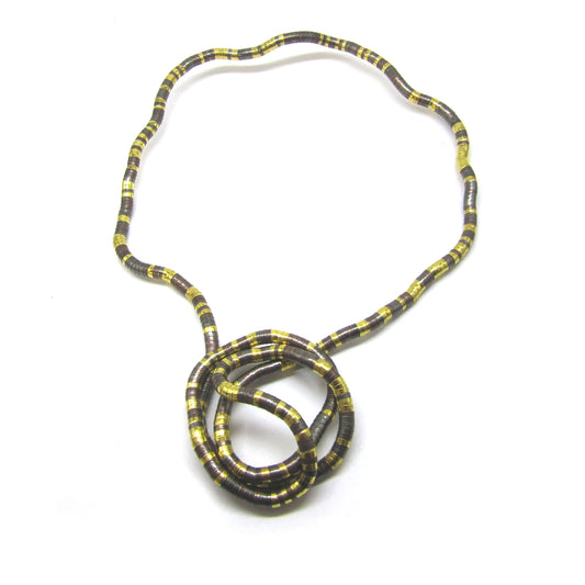 Tri-tone (Gold, Copper and Black) Moldable Flexible Bendy Snake Necklace - 5mm Width