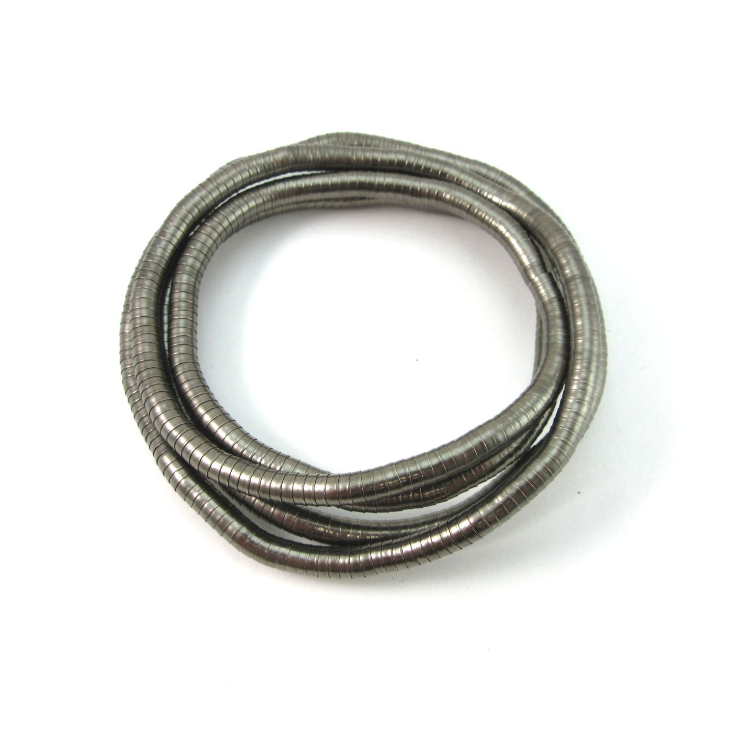Black Rhodium plated Moldable Flexible Bendy Snake Necklace - 5mm Width