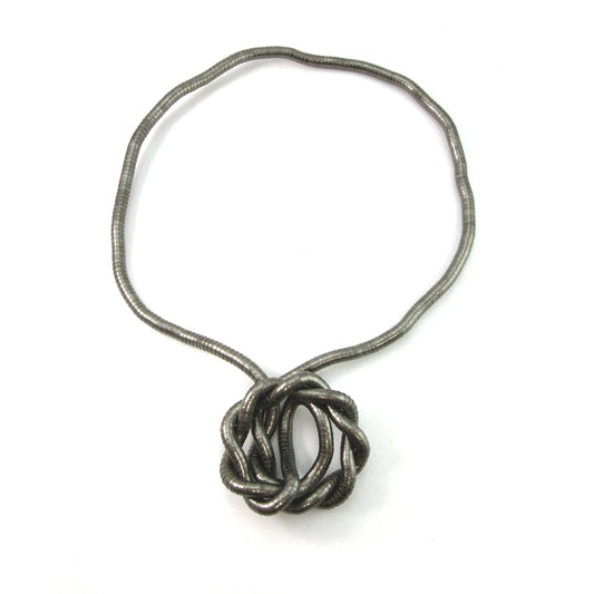 Black Rhodium plated Moldable Flexible Bendy Snake Necklace - 5mm Width