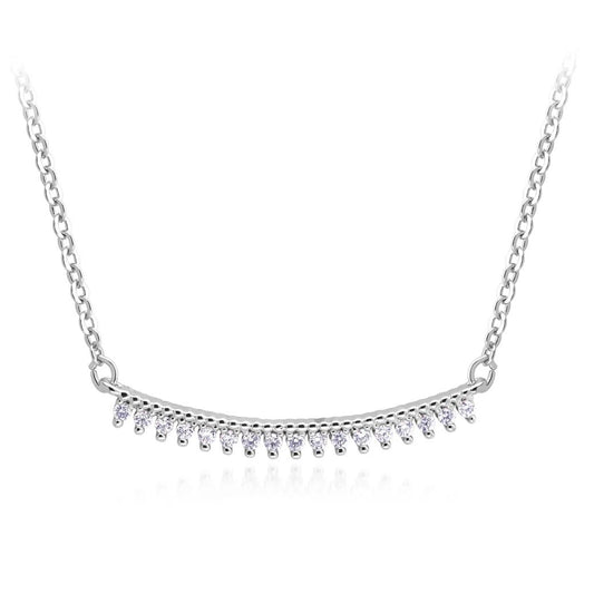 Silver plated Cubic Zirconia Bar necklace - Fashion Jewellery