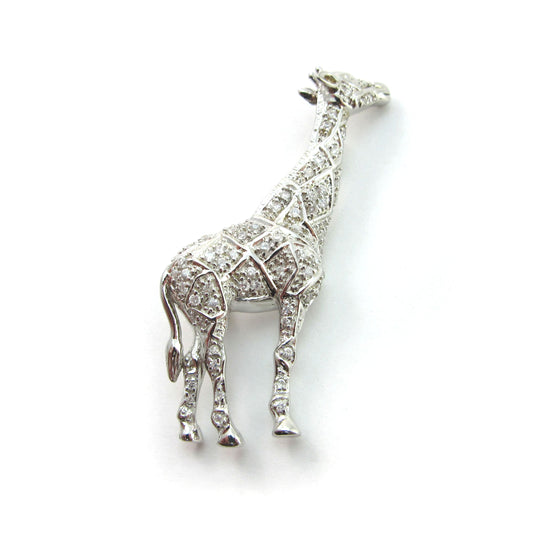 Unique Sterling Silver and Cubic Zirconia GIRAFFE Pin