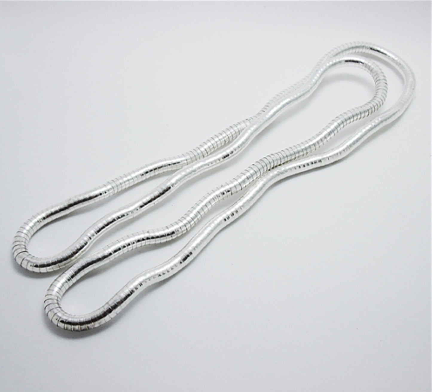 Thicker Silver Moldable Flexible Bendy Snake Necklace - 7mm Width