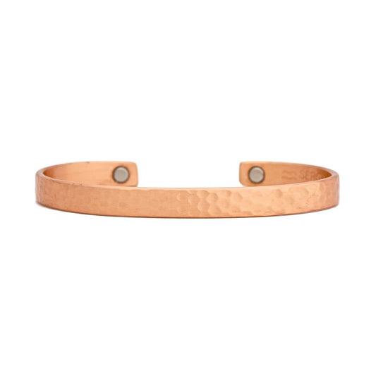 Textured Copper Band Cuff Bracelet w/Magnets - Brushed - Sergio Lub #553